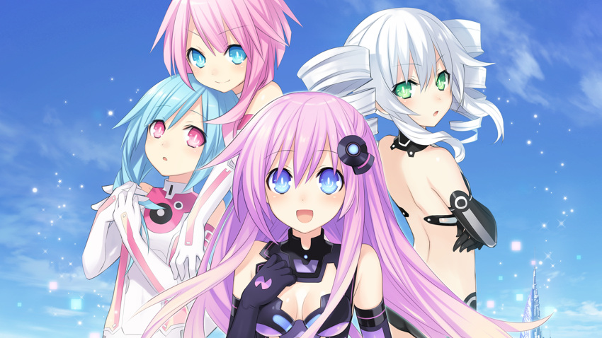 black_sister hyperdimension_neptunia_mk2 purple_sister ram rom tsunako