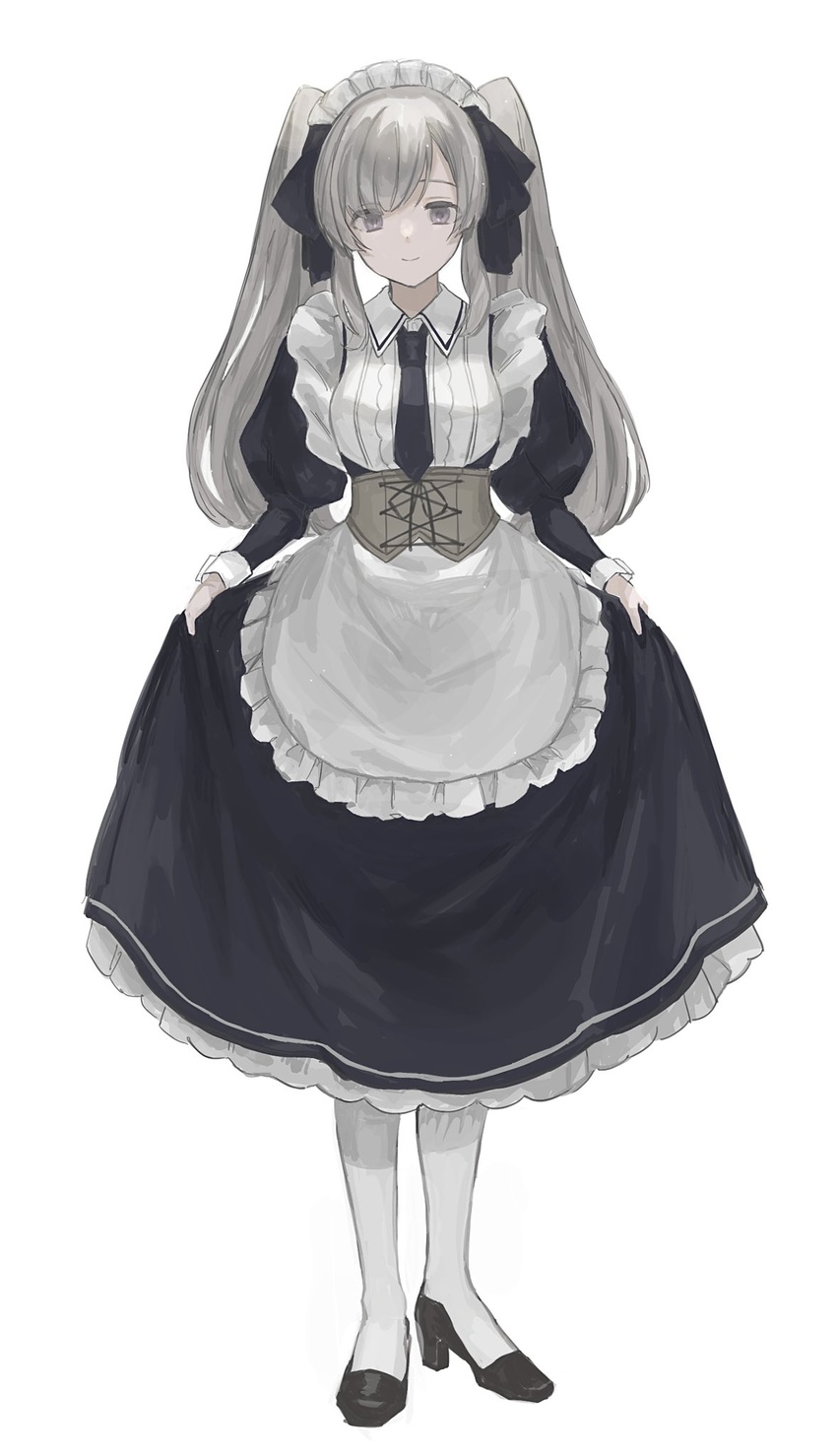 heels maid nashiamengo skirt_lift the_idolm@ster the_idolm@ster_shiny_colors yuukoku_kiriko