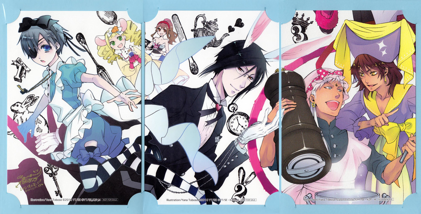 alice_in_wonderland ciel_phantomhive crossdressing kuroshitsuji male screening sebastian_michaelis toboso_yana trap