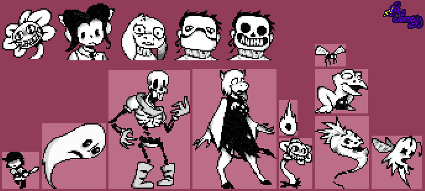 ambiguous_gender amphibian animated_skeleton antennae_(anatomy) anthro arthropod asriel_dreemurr baseball_bat baseball_cap baseball_uniform bat_(object) beady_eyes black_sclera bone boots boss_monster_(undertale) bottomwear bovid breasts canid canine caprine carrot claws clothed clothing cloven_hooves crossover digital_media_(artwork) dress_shirt elemental_creature elsen_(off) empty_eyes english_text face_mask fangs felid feline female feral fire fireball floating flora_fauna flower flower_creature flowey_the_flower fly_(animal) flying food food_creature footwear frisk_(undertale) frog froggit frown fur ghost gloves goat grin group hair handwear hat hat_over_eyes headgear headwear holding_baseball_bat holding_object holding_weapon hooves horn human insects living_vegetable lolicon looking_at_viewer male mammal melee_weapon monochrome napstablook necktie obscured_eyes off_(game) open_frown open_mouth p0ngy pablo_(off) pants papyrus_(undertale) pattern_clothing pattern_shirt pattern_topwear pigeon_toed pixel_(artwork) plant plantigrade pupils receding_hairline robe sans_(undertale) scarf shirt short_hair signature simple_background sitting skeleton slit_pupils smile spirit sportswear standing striped_clothing striped_shirt striped_topwear stripes style_emulation sweater swinging symbol-shaped_eyes teeth tem temmie_(undertale) text the_batter_(off) topwear toriel torn_clothing torn_robe turtleneck undead undertale undertale_(series) unguligrade uniform unusual_eyes vegetable vegetoid weapon whimsun wide_eyed wings x_eyes young zacharie_(off)