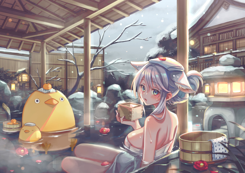 animal_ears bathing onsen towel zoff_(daria)