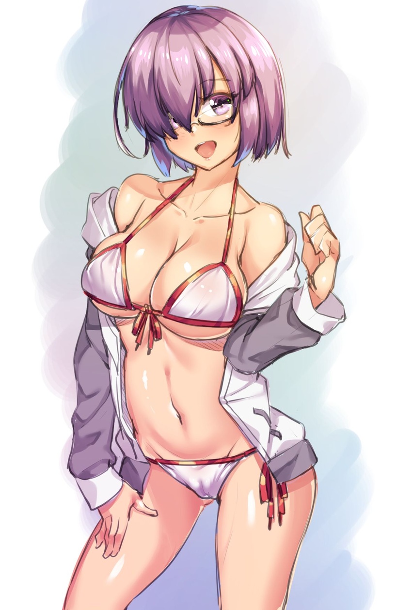 bikini fate/grand_order mash_kyrielight megane merufena swimsuits