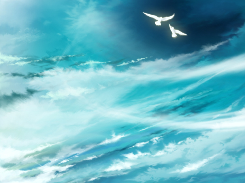 bad_id bad_pixiv_id bird cloud highres living mountain no_humans original outdoors scenery sky