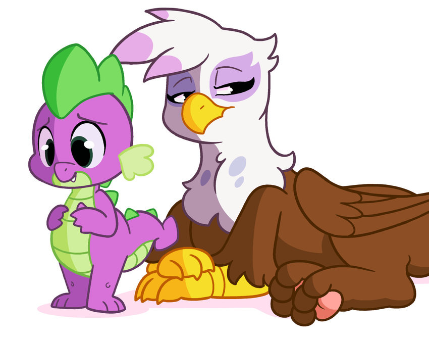 2d_animation animated anthro avian beak black_eyes blush brown_body brown_feathers brown_fur digital_media_(artwork) dragon duo feathered_wings feathers female feral frame_by_frame friendship_is_magic fur gilda_(mlp) green_eyes gryphon hasbro heart_symbol kissing male my_little_pony mythological_avian mythological_creature mythological_scalie mythology purple_body scalie short_playtime shy simple_background smile spike_(mlp) tail white_background white_body white_feathers wings young young_anthro zonkpunch