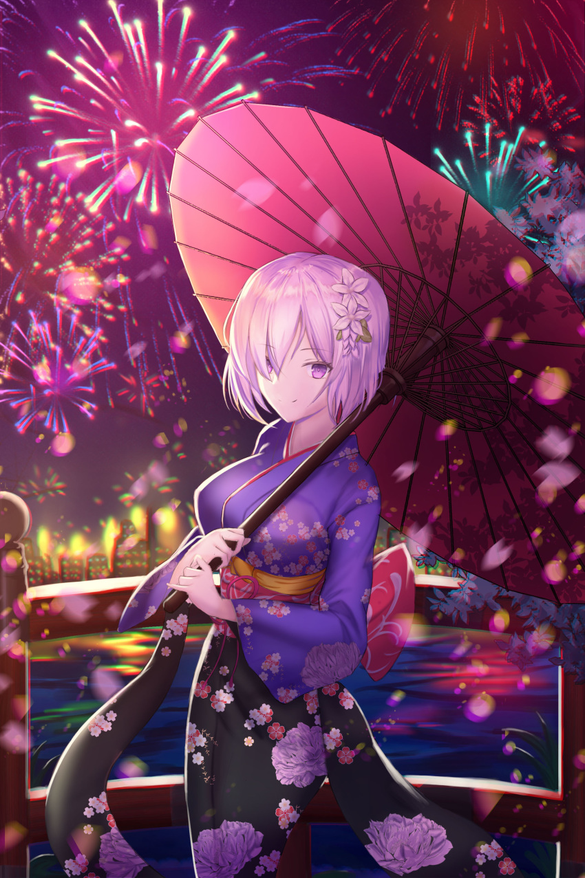 fate/grand_order juno_(artist) kimono mash_kyrielight umbrella