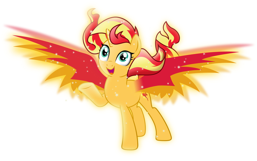 2015 absurd_res alpha_channel cutie_mark equestria_girls equid equine feathered_wings feathers female feral hair hasbro hi_res horn mammal my_little_pony mythological_creature mythological_equine mythology red_hair simple_background solo sparkles sunset_shimmer_(eg) theshadowstone transparent_background unicorn wings