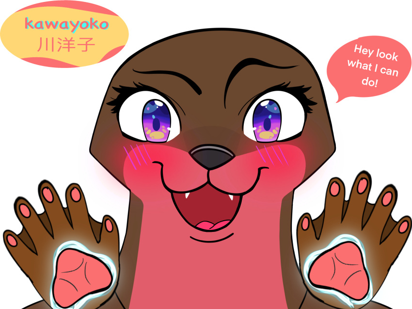 anthro asian_small-clawed_otter detailed digital_drawing_(artwork) digital_media_(artwork) female happy hi_res kawayoko magic mammal mustelid otter powers smile solo yoko