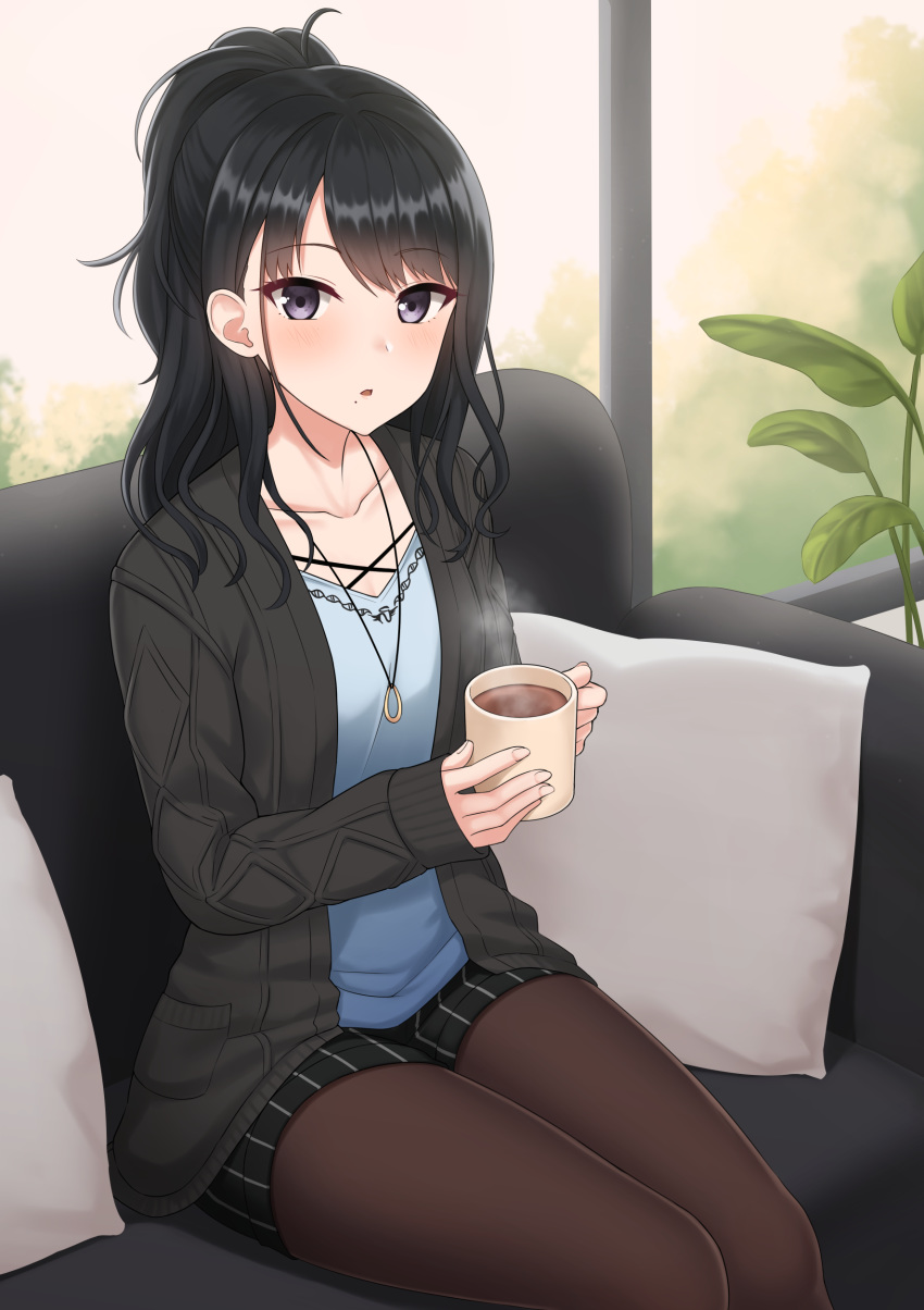 kazano_hiori kurisu-kun pantyhose sweater the_idolm@ster the_idolm@ster_shiny_colors