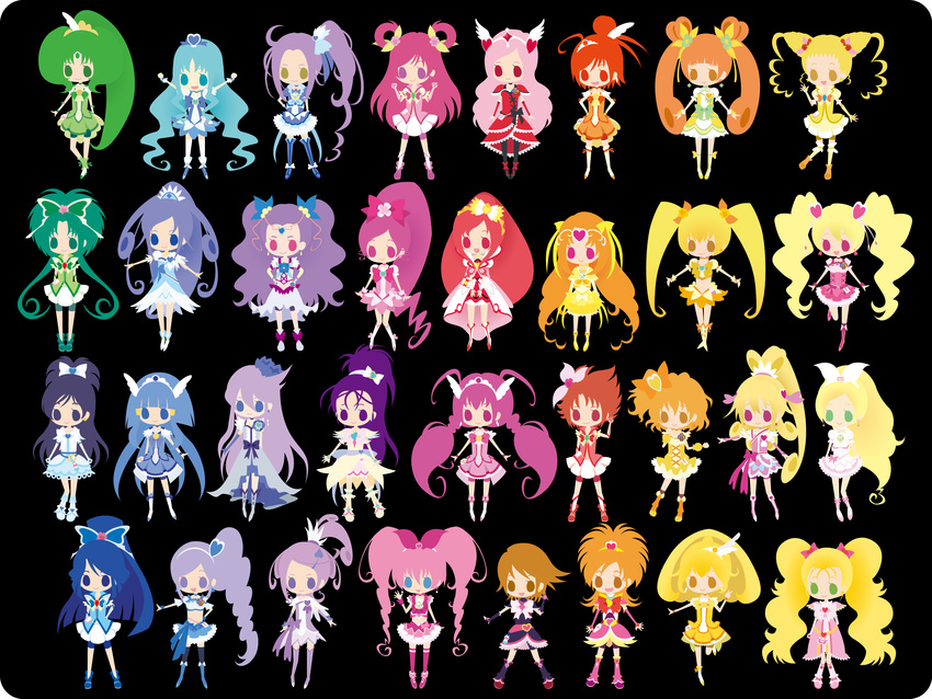 6+girls absurdres aida_mana akimoto_komachi aoki_reika aono_miki black_background cure_ace cure_aqua cure_beat cure_beauty cure_berry cure_black cure_bloom cure_blossom cure_diamond cure_dream cure_egret cure_happy cure_heart cure_lemonade cure_march cure_marine cure_melody cure_mint cure_moonlight cure_muse cure_muse_(yellow) cure_passion cure_peace cure_peach cure_pine cure_rhythm cure_rosetta cure_rouge cure_sunny cure_sunshine cure_sword cure_white dokidoki!_precure dress everyone fresh_precure! futari_wa_precure futari_wa_precure_max_heart futari_wa_precure_splash_star hanasaki_tsubomi heartcatch_precure! higashi_setsuna highres hino_akane hino_akane_(smile_precure!) hishikawa_rikka hoshizora_miyuki houjou_hibiki hyuuga_saki kasugano_urara kasugano_urara_(yes!_precure_5) kenzaki_makoto kujou_hikari kurokawa_eren kurumi_erika madoka_aguri midorikawa_nao milky_rose mimino_kurumi minamino_kanade minazuki_karen mishou_mai misumi_nagisa momozono_love multiple_girls myoudouin_itsuki natsuki_rin precure precure_all_stars rainbow_order seiren_(suite_precure) shiny_luminous shirabe_ako smile_precure suite_precure tsukikage_yuri yamabuki_inori yayoi_kise yes!_precure_5 yes!_precure_5_gogo! yotsuba_alice yukishiro_honoka yumehara_nozomi