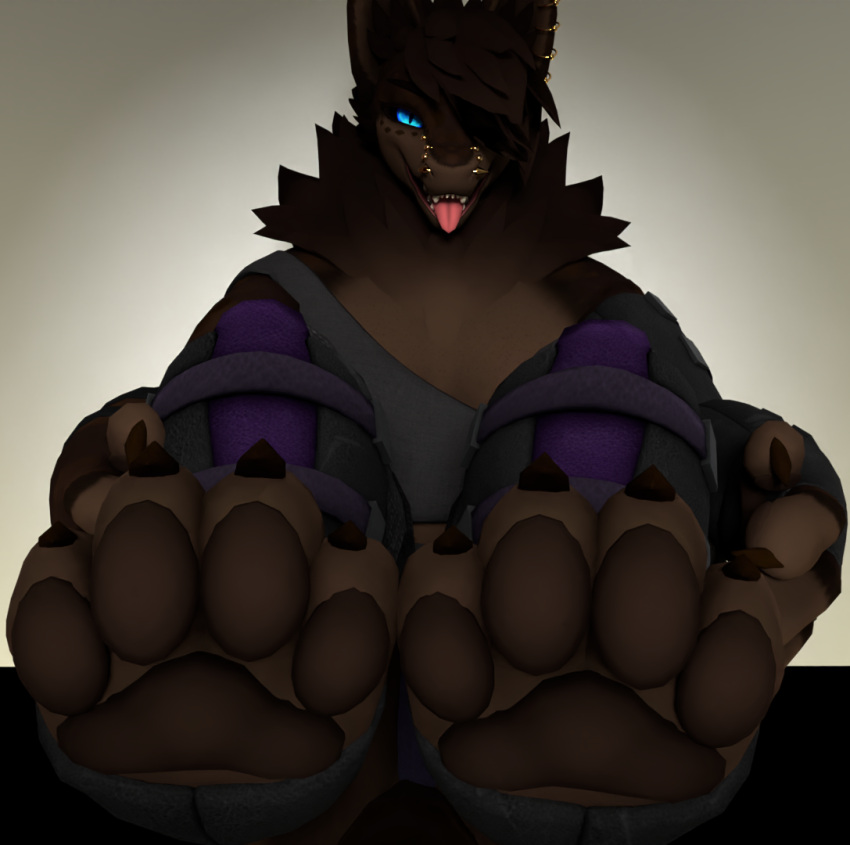 3d_(artwork) anthro blender_(artwork) breasts claws digital_media_(artwork) feet female hindpaw mamagen milk milky mommy_kink nikchan nuri pawpads paws piercing solo toes