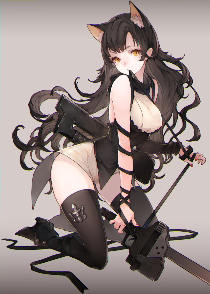 animal_ears blake_belladonna chobi rwby thighhighs weapon