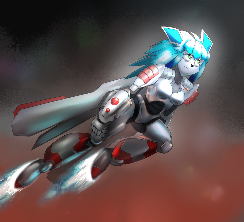 2021 anthro anthrofied blue_hair boots clothing command_and_conquer eeveelution electronic_arts female fire flying footwear generation_4_pokemon glaceon hair hi_res nintendo pokemon pokemon_(species) pokemorph red_alert_(series) rocket_boots simple_background solo stockingfan t-h-eguy