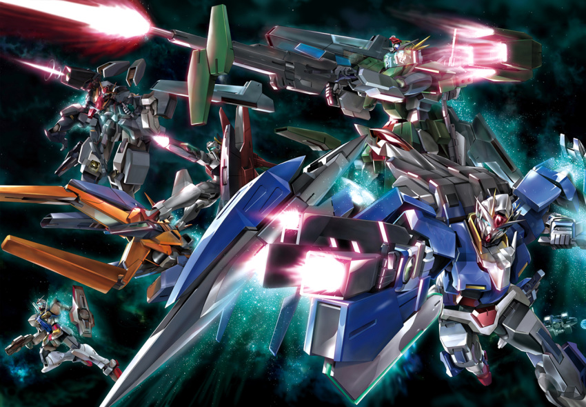 00_gundam 00_raiser 0_gundam arios_gundam_gnhw beam_cannon beam_gun beam_rifle cherudim_gundam cherudim_gundam_gnhw commentary_request earth_(planet) energy_gun firing gn_archer gn_drive gundam gundam_00 gundam_arios gundam_seravee holding holding_sword holding_weapon mecha planet ptolemaios_ii_(spaceship) robot seraphim_gundam seraphim_gundam_gnhw seravee_gundam_gnhw shield space sword tonycs007 weapon