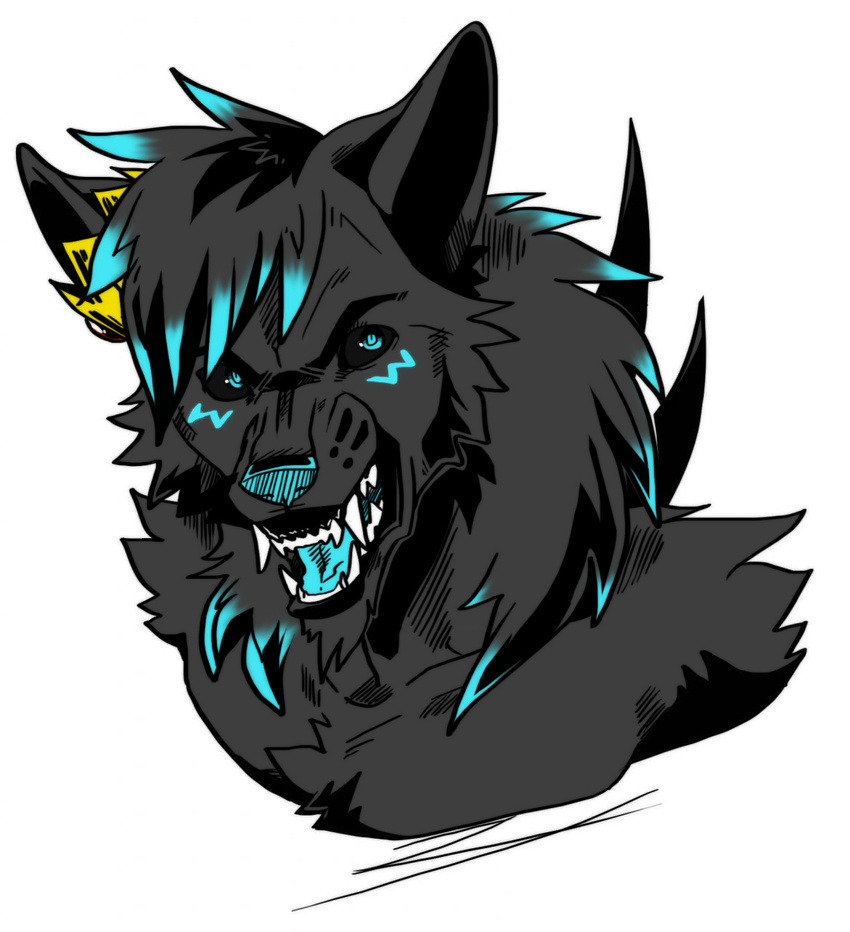 bust_portrait canid canine canis demon hi_res looking_at_viewer male mammal master_hellscythe nexsix portrait royalty snarling solo teeth wolf