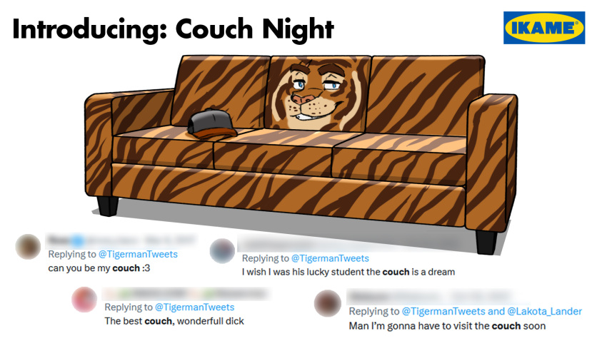 16:9 animate_inanimate clothing comments dream_and_nightmare english_text felid hat headgear headwear hi_res humor inanimate_object male mammal night_(dream_and_nightmare) not_furry pantherine pun simple_background solo text tiger what white_background widescreen