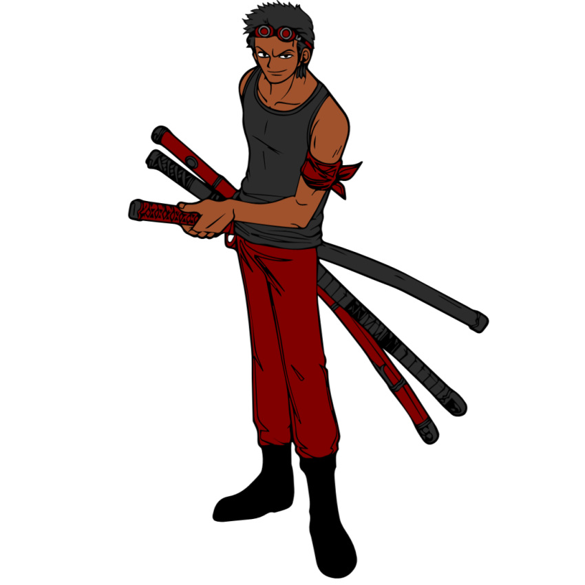 dark_skin dark_skinned_male googles male one_piece roronoa_zoro sword tagme weapon