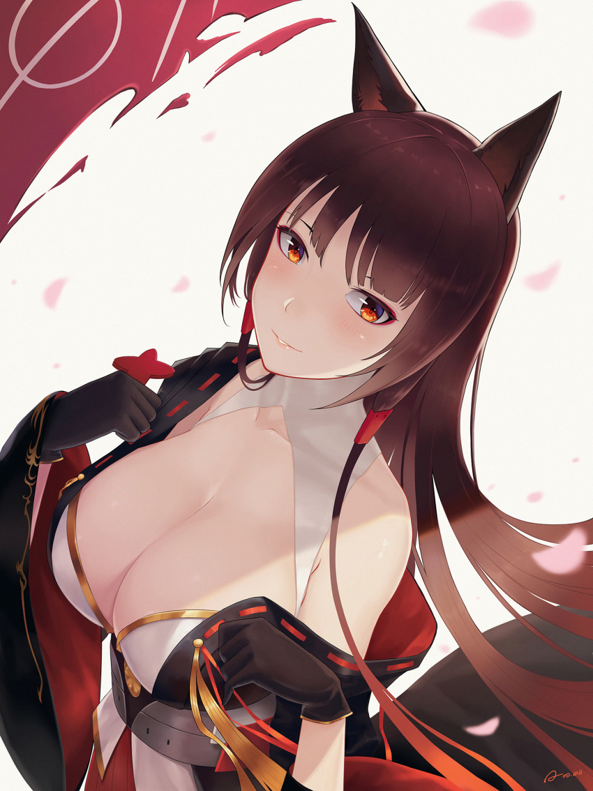 akagi_(azur_lane) alexiel_(pixiv6211566) animal_ears artist_revision azur_lane cleavage