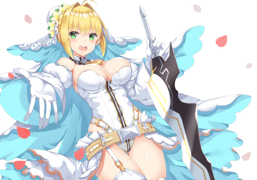 fate/extra fate/stay_night saber_bride saber_extra sword yuzu-aki