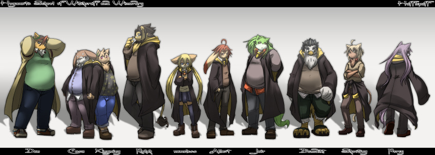 anthro avian beak canid canine clothing domestic_cat felid feline felis female fox group harry_potter_(series) hi_res hogwarts_uniform hufflepuff lagomorph leporid male mammal overweight rabbit risuou school_uniform slightly_chubby tail uniform