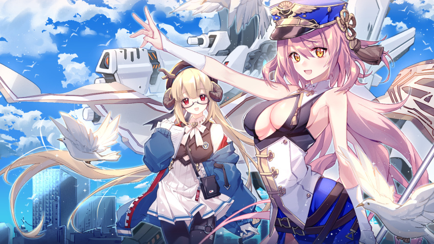 cleavage horns mecha megane wallpaper yuzhi