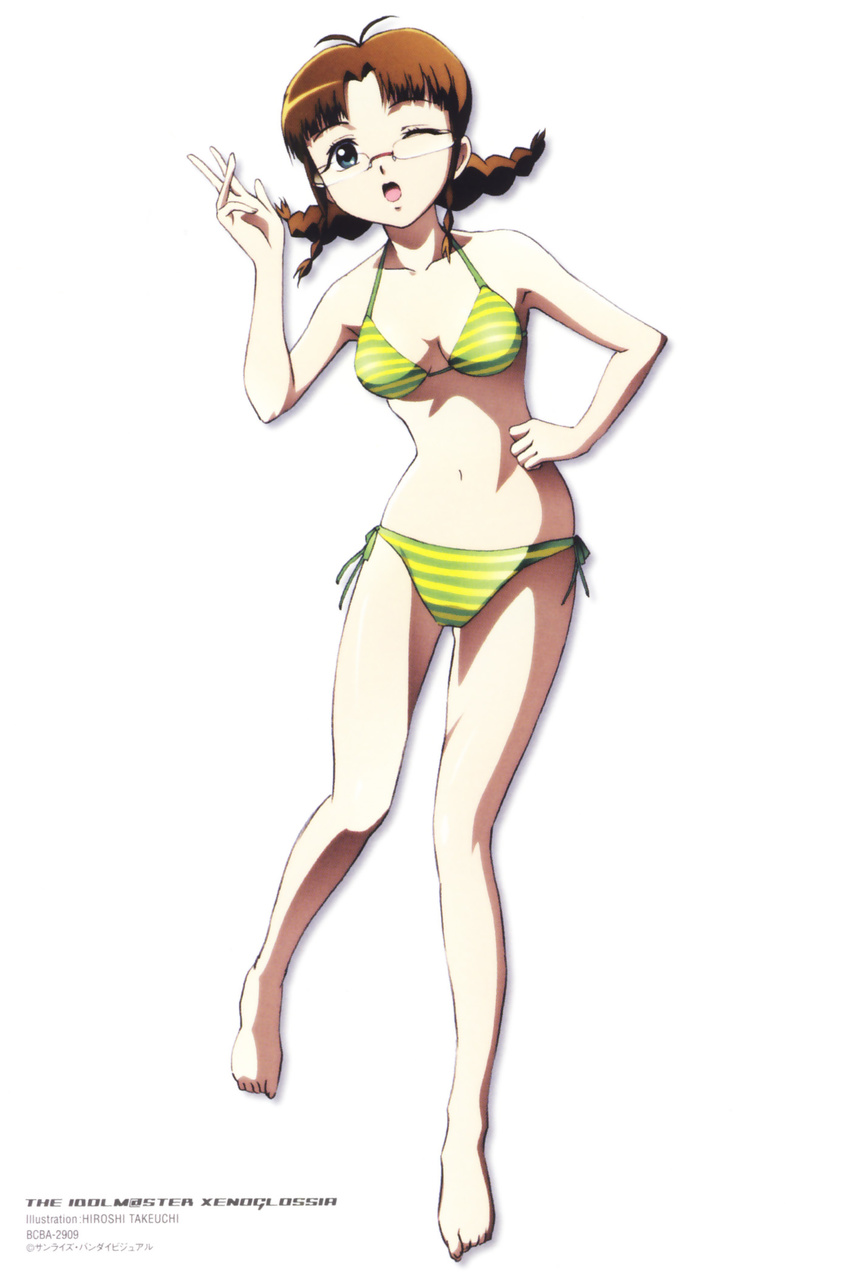 akizuki_ritsuko bikini megane swimsuits takeuchi_hiroshi the_idolm@ster xenoglossia