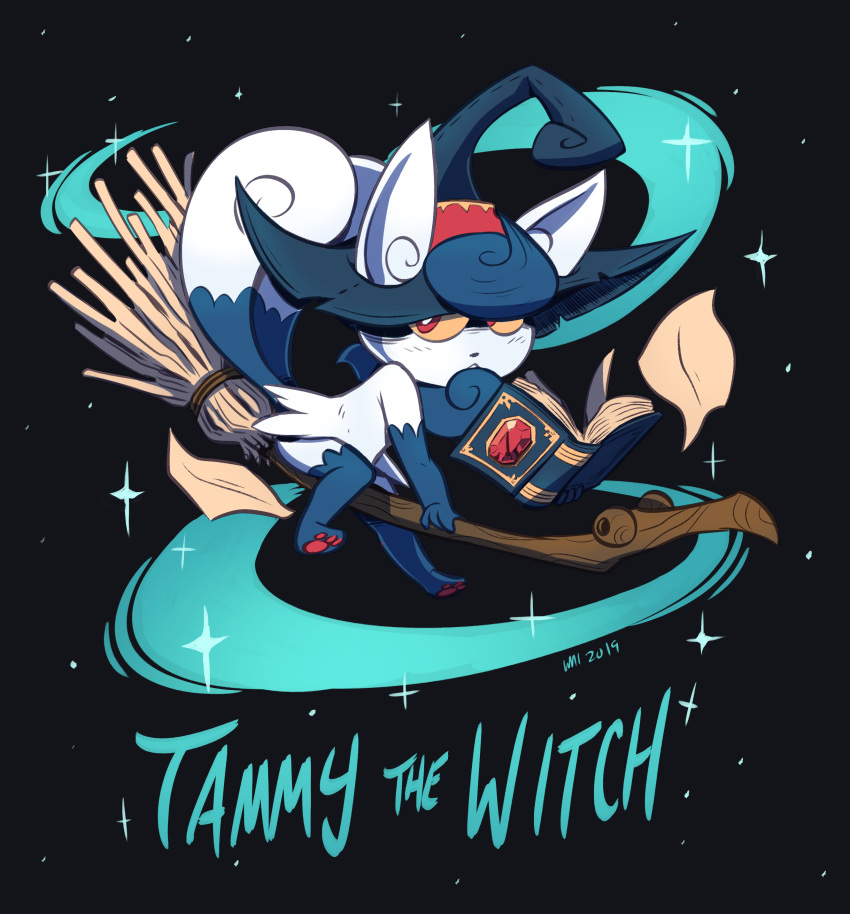 absurd_res broom cleaning_tool clothing fan_character felid feline female generation_6_pokemon hat headgear headwear hi_res mammal meowstic nintendo pokemon pokemon_(species) solo tammy_(disambiguation) tammy_meowstic unknown_artist witch_hat