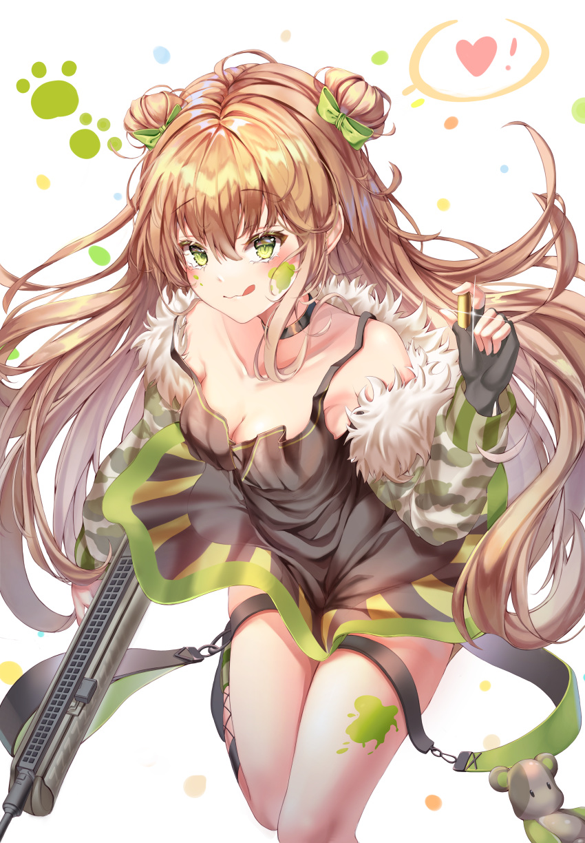 cleavage dress fudge_0_0 girls_frontline gun rfb_(girls_frontline) skirt_lift tagme