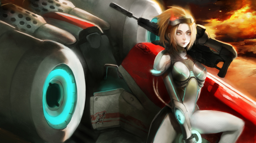 armor bad_deviantart_id bad_id blonde_hair bodysuit center_opening female ghost_(starcraft) goggles goggles_on_head gun head-mounted_display lips neon_trim nose nova_(starcraft) photoshop_(medium) ponytail rifle skin_tight solo starcraft suppressor terran tetsu_(aurvandil) weapon