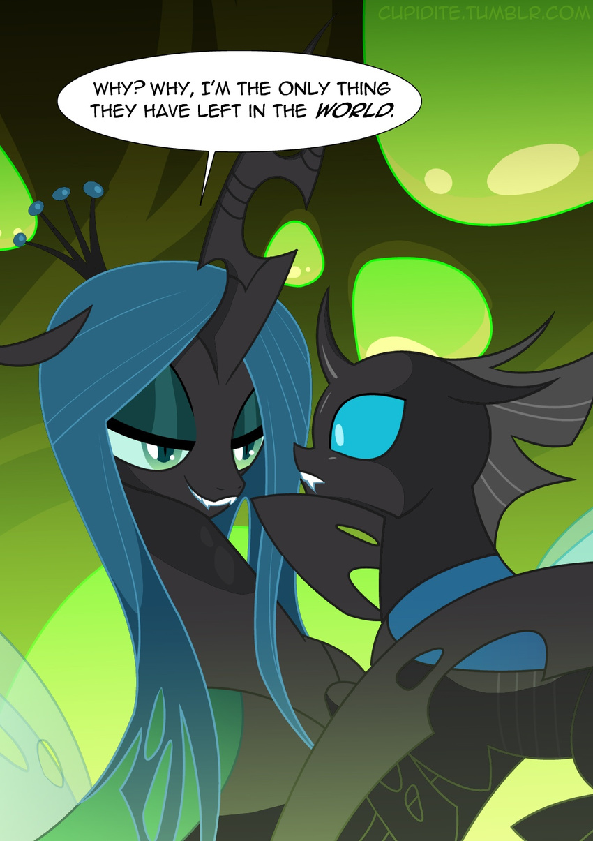 arthropod changeling duo female feral friendship_is_magic green_eyes hasbro hi_res my_little_pony queen_chrysalis_(mlp) tarajenkins