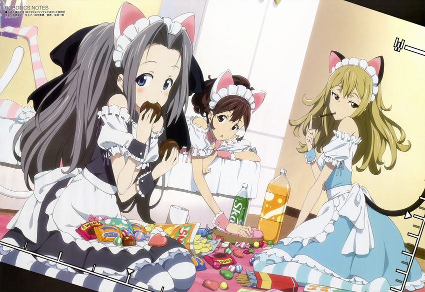 airi_(robotics;notes) animal_ears koujiro_frau megami nagura_satoshi pocky robotics;notes senomiya_akiho