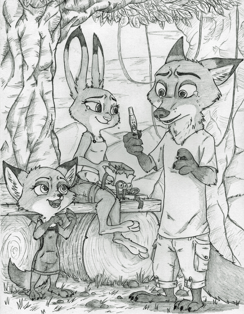 2017 absurd_res anthro canid canine clothed clothing disney fan_character female fox fur group hi_res judy_hopps lagomorph leporid luna_wilde_(crewefox) male mammal nick_wilde rabbit red_fox true_fox young ziegelzeig zootopia