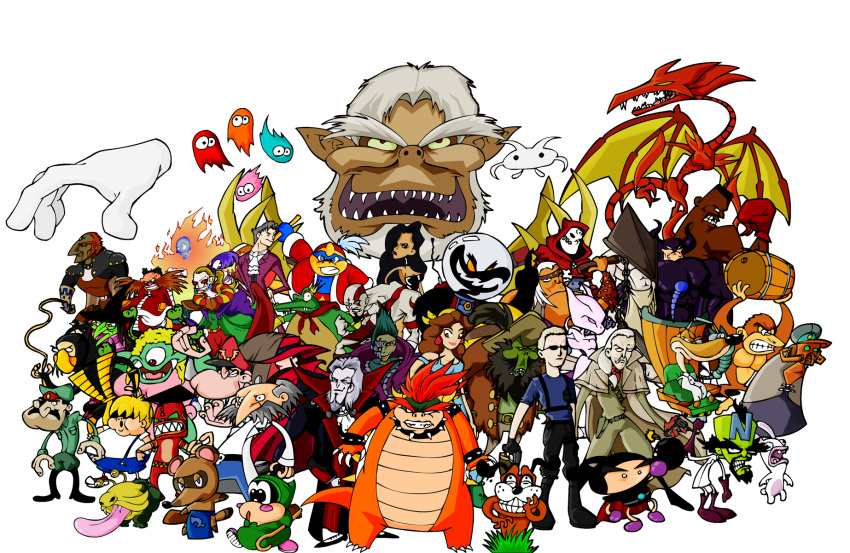 1_eye 2007 abs activision advance_wars albert_wesker andross animal_crossing ape avian bandai_namco banjo-kazooie battletoads bird black_bomberman black_hair black_shadow blinky_(pac-man) blonde_hair blue_body blush bomberman bowser broderbund brown_body brown_fur brown_hair bubble_bobble canid canine canis capcom captain_syrup carmen_sandiego carmen_sandiego_(franchise) castlevania cats_(zero_wing) clothing clyde_(pac-man) conker's_bad_fur_day crab_(space_invaders) crash_(series) crocodile crocodilian crocodylid crossover dark_body dark_queen_(battletoads) dark_skin doctor_neo_cortex domestic_dog donald_morden donkey_kong_(character) donkey_kong_(series) dr._eggman dr._wily dracula dragon duck_hunt duck_hunt_dog earthbound_(series) earthworm_jim_(series) emperor_bulblax f-zero fable_(series) facial_hair female final_fantasy final_fantasy_vi fire for_a_head fur ganondorf generation_1_pokemon god_of_war green_body green_skin grey_hair group gruntilda_winkybunion gyakuten_saiban hair haplorhine hat headgear headwear hi_res hudson_soft human humanoid inferno_(soul_calibur) inky_(pac-man) jack_of_blades k_rool kefka_palazzo kid_icarus king_dedede kirby_(series) konami koopa kratos lagomorph lechuck_(monkey_island) legendary_pokemon leporid m._bison magic_user male mammal mario_bros master_hand medusa_(kid_icarus) mega_man_(series) melee_weapon metal_gear metal_slug metroid mewtwo microsoft mike_tyson miles_edgeworth mksbigbrother monkey_island monster monstrous_humanoid mortal_kombat moustache murai muscular muscular_male mythological_creature mythological_scalie mythology ninja_gaiden nintendo object_head orange_body orange_hair pac-man_(series) pecs penguin pikmin pink_body pinky_(pac-man) pokemon pokemon_(species) polearm porky_minch primate professor_pester professor_von_kriplespac psy-crow punch-out!! pyramid_head_(silent_hill) rabbid rabbit raccoon_dog rareware raving_rabbids rayman_(series) red_body red_scales reptile resident_evil revolver_ocelot ridley scales scalie scorpion_(mortal_kombat) sega silent_hill sonic_the_hedgehog_(series) sony_corporation sony_interactive_entertainment soul_calibur soulcalibur space_dragon_(metroid) space_invaders spear square_enix star_fox street_fighter sturm_(advance_wars) super_drunk super_smash_bros. tail taito tanuki the_legend_of_zelda tom_nook_(animal_crossing) tongue tongue_out turtle ubisoft viva_pinata wario_land weapon white_body white_skin witch witch_hat xbox_game_studios zero_wing