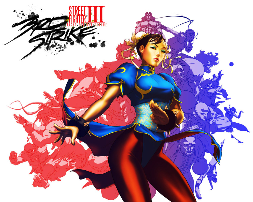 4girls 6+boys akuma_(street_fighter) alex_(street_fighter) bracelet brown_hair bun_cover chester_ocampo china_dress chinese_clothes chun-li double_bun dress dudley elena_(street_fighter) everyone eyeshadow gill_(street_fighter) hair_bun hugo_andore ibuki_(street_fighter) jewelry ken_masters lips makeup makoto_(street_fighter) multiple_boys multiple_girls necro_(street_fighter) oro_(street_fighter) pantyhose pelvic_curtain photoshop_(medium) q_(street_fighter) remy_(street_fighter) ryu_(street_fighter) sash sean_matsuda short_hair spiked_bracelet spikes street_fighter street_fighter_iii_(series) twelve urien yang_lee yun_lee