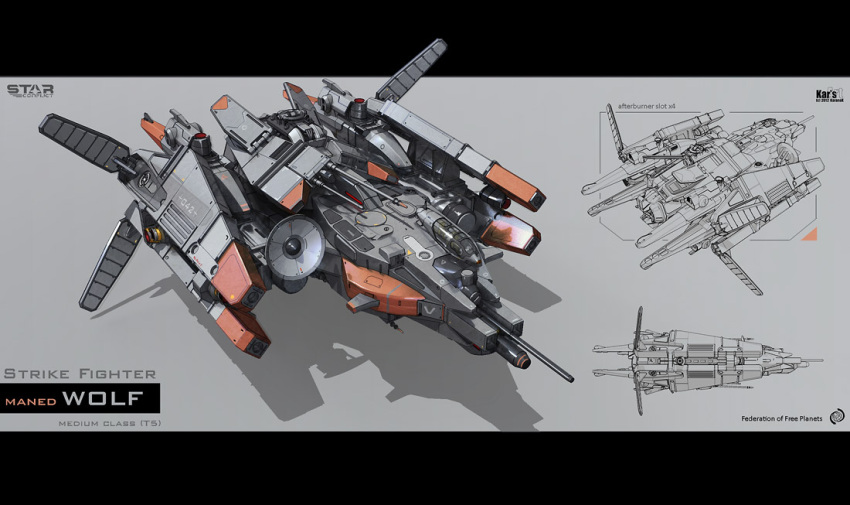 canopy_(aircraft) cockpit commentary concept_art engine english_text federation_(star_conflict) fighter_(star_conflict) flying karanak logo machinery mechanical military military_vehicle no_humans original photoshop_(medium) realistic science_fiction shadow spacecraft star_conflict starfighter thrusters vehicle_focus