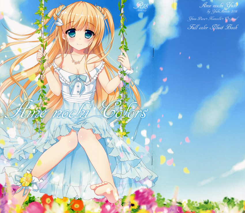 ame_nochi_yuki ame_to_yuki cleavage crease dress feet summer_dress