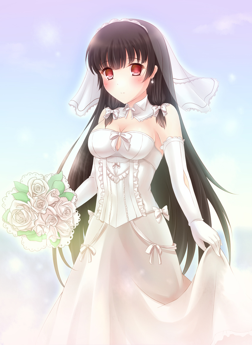 cleavage dress isokaze_(kancolle) kantai_collection skirt_lift wedding_dress zhou_yu_(van)