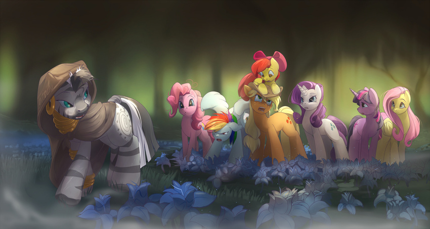 2015 apple_bloom_(mlp) applejack_(mlp) avoid_posting bow_(disambiguation) cloak clothing ear_piercing earth_pony equid equine female feral flower fluttershy_(mlp) friendship_is_magic group hasbro hat headgear headwear hi_res horn horse mammal my_little_pony mythological_creature mythological_equine mythology noben pegasus piercing pinkie_pie_(mlp) plant pony rainbow_dash_(mlp) rarity_(mlp) twilight_sparkle_(mlp) unicorn wings zebra zecora_(mlp)