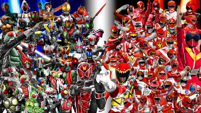 6+boys abared absurdres aka_ranger akiba_red antennae arm_up bakuryuu_sentai_abaranger battle_fever_j battle_japan belt bouken_red change_dragon chikyuu_sentai_fiveman choudenshi_bioman choujin_sentai_jetman choujuu_sentai_liveman chouriki_sentai_ohranger choushinsei_flashman commentary_request company_connection dai_sentai_goggle_v deka_red dekared dengeki_sentai_changeman denji_sentai_megaranger denshi_sentai_denziman denzi_red dyna_red engine_sentai_go-onger five_red gao_red geki_red gekisou_sentai_carranger ginga_red go-on_red go_red goggle_red gogo_sentai_boukenger gokai_red gosei_red gosei_sentai_dairanger highres hikari_sentai_maskman hikounin_sentai_akibaranger himitsu_sentai_goranger hurricane_red hyakujuu_sentai_gaoranger j.a.k.q._dengekitai jewelry juuken_sentai_gekiranger kagaku_sentai_dynaman kaiketsu_zubat kaiketsu_zubat_(series) kaizoku_sentai_gokaiger kamen_rider kamen_rider_(1st_series) kamen_rider_1 kamen_rider_2 kamen_rider_555 kamen_rider_agito kamen_rider_agito_(series) kamen_rider_amazon kamen_rider_amazon_(series) kamen_rider_black kamen_rider_black_rx kamen_rider_black_rx_(series) kamen_rider_blade kamen_rider_blade_(series) kamen_rider_dcd kamen_rider_decade kamen_rider_den-o kamen_rider_den-o_(series) kamen_rider_double kamen_rider_faiz kamen_rider_fourze kamen_rider_fourze_(series) kamen_rider_g kamen_rider_g_(movie) kamen_rider_hibiki kamen_rider_hibiki_(series) kamen_rider_j kamen_rider_j_(movie) kamen_rider_kabuto kamen_rider_kabuto_(series) kamen_rider_kiva kamen_rider_kiva_(series) kamen_rider_kuuga kamen_rider_kuuga_(series) kamen_rider_ooo kamen_rider_ooo_(series) kamen_rider_ryuki kamen_rider_ryuki_(series) kamen_rider_shin kamen_rider_stronger kamen_rider_stronger_(series) kamen_rider_super-1 kamen_rider_super-1_(series) kamen_rider_v3 kamen_rider_v3_(series) kamen_rider_w kamen_rider_wizard kamen_rider_wizard_(series) kamen_rider_x kamen_rider_x_(series) kamen_rider_zo kamen_rider_zx kimiya_(zetuboh) kousoku_sentai_turboranger kyoryu_red kyouryuu_sentai_zyuranger kyuukyuu_sentai_gogofive magi_red mahou_sentai_magiranger mask mega_red mirai_sentai_timeranger multiple_boys new_kamen_rider ninja_red ninja_sentai_kakuranger ninpuu_sentai_hurricanger odd_one_out oh_red photoshop_(medium) red_buster red_falcon red_flash red_hawk red_mask_(maskman) red_one red_racer red_turbo riderman ring ryuu_ranger_(dairanger) salute samurai_sentai_shinkenger sea_jetter_kaito sea_jetter_kaito_(series) seijuu_sentai_gingaman shin_kamen_rider_prologue shinken_red skyrider spade_ace standing super_sentai sword taiyou_sentai_sun_vulcan tensou_sentai_goseiger time_red toei_animation tokumei_sentai_go-busters tokusou_sentai_dekaranger tyranno_ranger vul_eagle weapon zyuden_sentai_kyoryuger