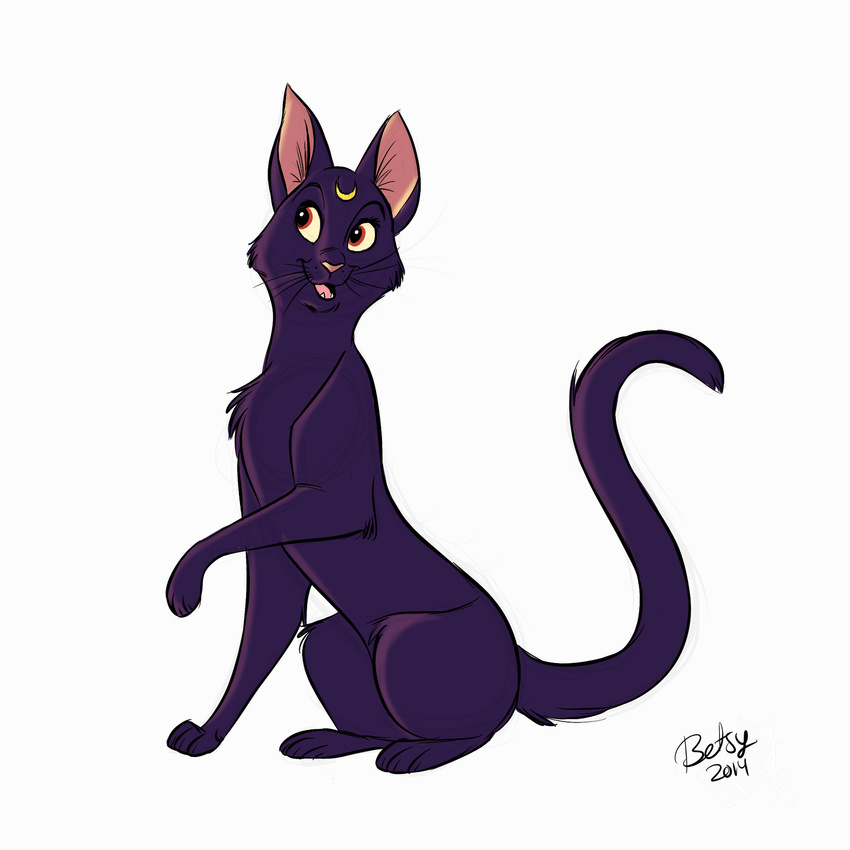 1:1 betsythebeaver domestic_cat felid feline felis female feral hi_res luna_(sailor_moon) mammal sailor_moon_(series) simple_background smile solo