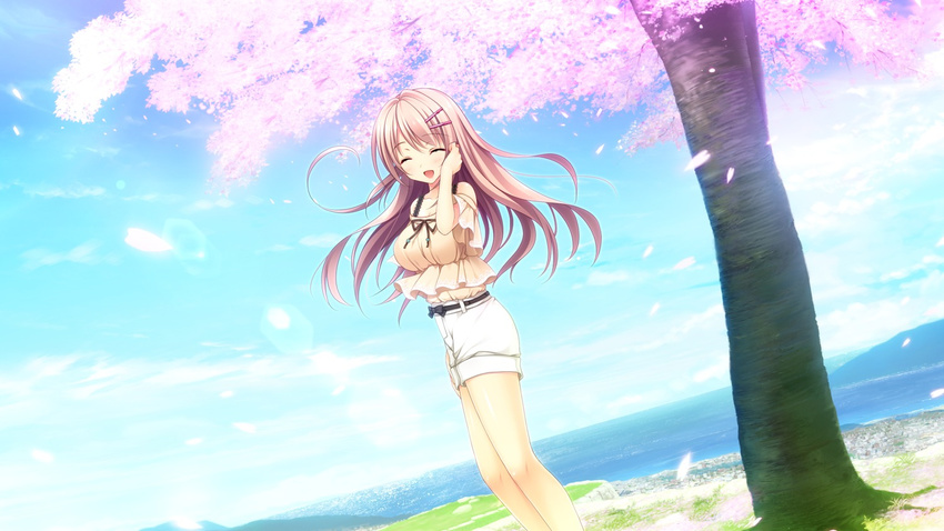 female female game_cg long_hair nanaroba_hana natsuki_hikari purely_x_cation solo tree