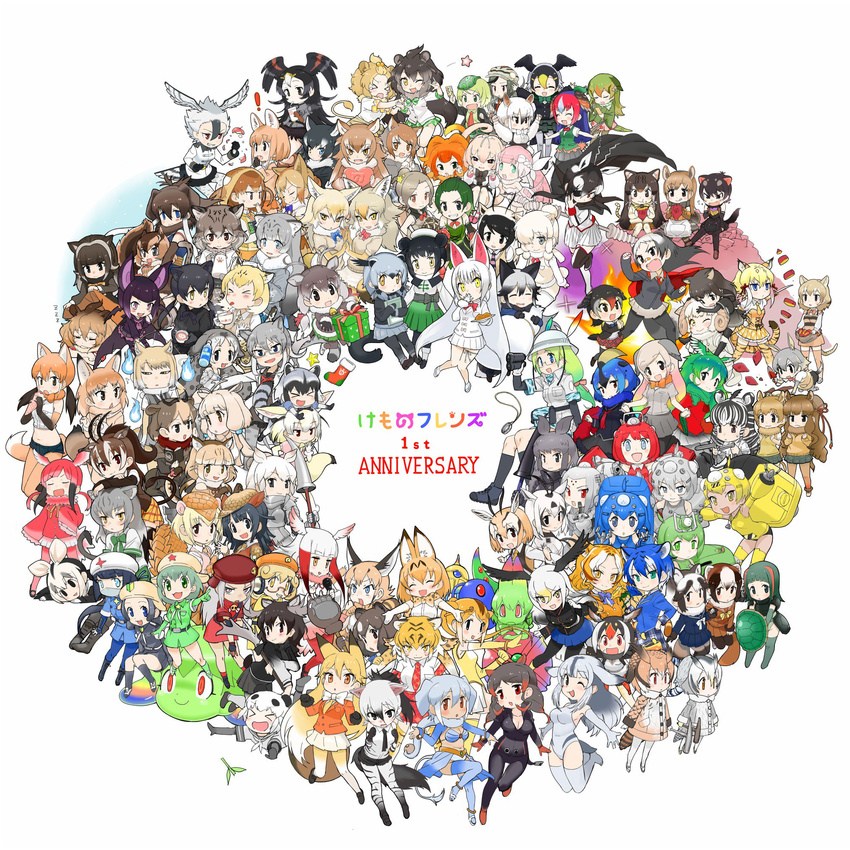 ! >_< 3: 6+girls :> :< :/ :3 :d :o :q :s :t ;> ;3 \m/ ^_^ aardwolf_(kemono_friends) absolutely_everyone african_golden_wolf_(kemono_friends) all_fours alpaca_ears alpaca_suri_(kemono_friends) alpaca_tail animal_ears animal_print ankle_lace-up anniversary annotated anteater_ears anteater_tail antlers apple apron arabian_oryx_(kemono_friends) arm_at_side arm_warmers armadillo_ears armadillo_tail arms_up ascot atlantic_puffin_(kemono_friends) babirusa_(kemono_friends) bactrian_camel_(kemono_friends) badger_ears badger_tail bald_eagle_(kemono_friends) bandaid bandaid_on_face bandaid_on_nose bangs_pinned_back bare_shoulders bat_ears bat_wings bear_ears bearded_seal_(kemono_friends) bell belt beret bilby_(kemono_friends) binoculars binturong_(kemono_friends) bird_tail bird_wings black_apron black_bow black_bowtie black_cape black_capelet black_eyes black_footwear black_gloves black_hair black_jacket black_leopard_(kemono_friends) black_rhinoceros_(kemono_friends) black_skirt blackbuck_(kemono_friends) blanket blazer blonde_hair blue_background blue_bow blue_bowtie blue_eyes blue_flower blue_hair blue_rose blunt_bangs blush book boots bottle bow bowtie braid breast_pocket breasts brown_bear_(kemono_friends) brown_footwear brown_gloves brown_hair brown_jacket brown_pantyhose brown_shirt brown_skirt brown_sweater brown_thighhighs brown_vest bun_cover buttons camel_ears camel_tail camouflage cape capelet caracal_(kemono_friends) carrying cat_ears cat_tail cellien_(kemono_friends) cellval chestnut_mouth chibi chipmunk_(kemono_friends) chips_(food) chiru_(kemono_friends) christmas circlet claw_pose cleavage clenched_hand clenched_hands closed_eyes closed_mouth clothes_around_waist coat collar collared_peccary_(kemono_friends) collared_shirt colored_skin commentary_request common_raccoon_(kemono_friends) common_vampire_bat_(kemono_friends) copyright_name covered_navel covering_own_mouth cross-laced_clothes cross-laced_footwear cup cutting d: dark-skinned_female dark_skin darwin's_finch_(kemono_friends) deer_ears denim denim_shorts detective dingo_(kemono_friends) dororo_(keroro_gunsou) dot_nose double_bun dowsing_rod drawstring dress drink drinking drinking_straw dromedary_(kemono_friends) eating elbow_gloves elephant_ears elephant_tail empty_eyes english_text epaulettes eurasian_eagle_owl_(kemono_friends) everyone expressionless eyelashes eyepatch ezo_red_fox_(kemono_friends) facing_viewer fairy_wings fangs fennec_(kemono_friends) floating floral_print flower flying food food-themed_hair_ornament food_on_face footwear_ribbon fox_ears fox_tail french_braid frilled_shirt frilled_skirt frills fruit full_body fur-trimmed_coat fur-trimmed_sleeves fur_collar fur_trim gazelle_ears gazelle_horns geoffroy's_cat_(kemono_friends) geta ghost_in_the_shell giant_armadillo_(kemono_friends) giant_panda_(kemono_friends) giant_pangolin_(kemono_friends) gift giroro giroro_(kemono_friends) glasses gloves goat_ears golden_jackal_(kemono_friends) golden_lion_tamarin_(kemono_friends) golden_tabby_tiger_(kemono_friends) gradient_background greater_honeyguide_(kemono_friends) green_bow green_bowtie green_eyes green_hair green_hat green_pheasant_(kemono_friends) green_ribbons green_shirt green_skin green_skirt green_vest grevy's_zebra_(kemono_friends) grey_belt grey_bow grey_bowtie grey_hair grey_jacket grey_one-piece_swimsuit grey_skirt grey_thighhighs grey_vest grey_wolf_(kemono_friends) grin hair_between_eyes hair_bobbles hair_bun hair_flower hair_ornament hair_over_one_eye hair_ribbon hairband hairclip half-closed_eyes hand_on_own_chest hand_on_own_hip hand_up happy harpy_eagle_(kemono_friends) hat haw-206 head_wings heart height_difference heterochromia high_ponytail highres hippopotamus_(kemono_friends) hippopotamus_ears holding holding_book holding_cup holding_flower holding_food holding_heart holding_knife holding_microphone holding_paintbrush holding_weapon horizontal_pupils horns hug inarizushi indian_elephant_(kemono_friends) indian_star_tortoise_(kemono_friends) indri_(kemono_friends) italian_wolf_(kemono_friends) jackal_ears jackal_tail jacket jacket_around_waist jaguarundi_(kemono_friends) japanese_badger_(kemono_friends) japanese_bush_warbler_(kemono_friends) japanese_clothes japanese_cormorant_(kemono_friends) japanese_crested_ibis_(kemono_friends) japanese_wolf_(kemono_friends) japari_chips japari_symbol jitome jpeg_artifacts jumping jungle_cat_(kemono_friends) kanemaru_(knmr_fd) kemono_friends keroro keroro_(kemono_friends) keroro_gunsou knees_together_feet_apart knife kururu_(keroro_gunsou) lab_coat large_breasts latte_art layered_skirt leg_lift legs_together leopard_(kemono_friends) leopard_ears leopard_print leopard_snake_(kemono_friends) leopard_tail leopard_tortoise_(kemono_friends) leotard licking_lips light_brown_hair lion_ears lion_tail loafers locked_arms long_hair looking_ahead looking_at_another looking_back looking_up low-tied_long_hair low_twintails lying magnifying_glass maltese_tiger_(kemono_friends) mammoth_(kemono_friends) mane maned_wolf_(kemono_friends) marbled_cat_(kemono_friends) markhor_(kemono_friends) mary_janes masai_lion_(kemono_friends) mask medium_breasts microphone midriff military military_jacket mini_wings mirai_(kemono_friends) moose_(kemono_friends) moose_ears multicolored_background multicolored_hair multicolored_shirt multiple_girls music muskox_(kemono_friends) navel neck_bell neck_ribbon necktie northern_white-faced_owl_(kemono_friends) numbat_(kemono_friends) oerba_yun_fang official_art oinari-sama_(kemono_friends) on_side one-piece_swimsuit one_eye_closed open_clothes open_hands open_jacket open_mouth open_vest orange_bow orange_bowtie orange_hair orange_hair_ornament orange_jacket orange_shorts outstretched_arms own_hands_clasped own_hands_together paintbrush pale_fox_(kemono_friends) palms_together panda_ears pangolin_ears pangolin_tail panther_ears pantyhose paw_pose paw_stick personification pickaxe pink_belt pink_fairy_armadillo_(kemono_friends) pink_flower pink_hair pink_ribbon pink_skirt plaid plaid_ribbon plate pleated_skirt pocket pointing polearm ponytail possum_ears possum_tail potato potato_chips print_bow print_bowtie puffy_shorts puffy_sleeves purple_background purple_bow purple_cape purple_hair purple_necktie purple_pantyhose purple_sailor_collar raccoon_ears raccoon_tail rainbow_hair ratel_(kemono_friends) red-eared_slider_(kemono_friends) red-footed_tortoise_(kemono_friends) red-framed_eyewear red_bow red_bowtie red_cape red_eyes red_hair red_necktie red_ribbon red_skirt reindeer_(kemono_friends) reindeer_antlers resplendent_quetzal_(kemono_friends) ribbon ringed_seal_(kemono_friends) rojikoma rose sable_antelope_(kemono_friends) sailor_collar sandals sanpaku scarlet_ibis_(kemono_friends) school_uniform semi-rimless_eyewear serafuku serval_(kemono_friends) serval_print sheep_(kemono_friends) sheep_ears sheep_tail shield shirt shoe_soles shoes short-sleeved_sweater short_hair short_sleeves shorts shoulder_carry sideboob sidelocks silky_anteater_(kemono_friends) silver_fox_(kemono_friends) singing single_hair_bun single_sock sitting size_difference skirt sleeping sleeve_cuffs sleeveless sleeveless_dress sleeveless_shirt smile smilodon_(kemono_friends) snake_tail snow_leopard_(kemono_friends) socks southern_cassowary_(kemono_friends) southern_tamandua_(kemono_friends) sparkle spear spotted_hair squirrel_ears squirrel_tail standing standing_on_one_leg star_(symbol) star_hair_ornament steam strapless strapless_dress striated_caracara_(kemono_friends) striped_apron striped_bow striped_clothes striped_hair striped_necktie striped_tail striped_thighhighs sushi sweat sweater sweater_vest sweet_potato swept_bangs swimsuit tachikoma_type-a_(kemono_friends) tachikoma_type-b_(kemono_friends) tachikoma_type-c_(kemono_friends) tail tail_grab taipan_(kemono_friends) takin_(kemono_friends) tamama tamandua_ears tanuki_(kemono_friends) tareme tasmanian_devil_(kemono_friends) tasmanian_devil_ears tasmanian_devil_tail tassel teacup teapot tearing_up tears teeth thighhighs thomson's_gazelle_(kemono_friends) thylacine_(kemono_friends) tibetan_fox_(kemono_friends) tiger_(kemono_friends) tiger_ears tiger_print tiger_tail tongue tongue_out transvaal_lion_(kemono_friends) tress_ribbon triangle_mouth tsurime turtle_shell twintails two-tone_hair uchikoma underbust v-shaped_eyebrows vertical_stripes very_long_hair very_short_hair vest waist_apron water_bottle water_deer_(kemono_friends) wavy_hair weapon white-eared_opossum_(kemono_friends) white_background white_bow white_bowtie white_dress white_footwear white_gloves white_hairband white_hat white_jacket white_rhinoceros_(kemono_friends) white_ribbon white_shirt white_shorts white_skirt wide_sleeves wing_collar wings wolf_ears xd yellow_bow yellow_bowtie yellow_eyes yellow_necktie zebra_ears zebra_print zebra_tail zettai_ryouiki zzz