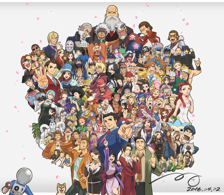 2016 6+boys 6+girls absolutely_everyone acro_(ace_attorney) adrian_andrews aged_down alita_tiala amazing_nine-tails angel_starr annotated apollo_justice apollo_justice:_ace_attorney april_may aristotle_means athena_cykes aura_blackquill back-to-back bald beard bellboy_(ace_attorney) benjamin_woodman bikini_(ace_attorney) black_hair blonde_hair blue_badger blue_hair bobby_fulbright bow bowtie brother_and_sister brown_hair charley_(ace_attorney) clay_terran clenched_hand clonco_(ace_attorney) closed_eyes cody_hackins commentary_request cone_hair_bun covered_eyes covered_mouth dahlia_hawthorne damian_tenma damon_gant daryan_crescend dee_vasquez desiree_delite dick_gumshoe director_hotti drew_misham elise_deauxnim ema_skye everyone facial_hair family florent_l'belle formal frank_sahwit furio_tigre gakuran gaspen_payne goatee godot_(ace_attorney) grey_hair guy_eldoon gyakuten_saiban hair_bun hair_ribbon hat herman_crab highres hugh_o'conner ini_miney iris_(ace_attorney) jacket jake_marshall jean_armstrong jewelry jinxie_tenma juniper_woods karuma_mei klavier_gavin kristoph_gavin lamiroir_(ace_attorney) lana_skye larry_butz lisa_basil lolicon looking_at_viewer lotta_hart luke_atmey machi_tobaye magatama magatama_necklace maggey_byrde manfred_von_karma marlon_rimes marvin_grossberg mascot_costume matt_engarde max_galactica maya_fey mia_fey mike_meekins miles_edgeworth missile_(ace_attorney) moe_(ace_attorney) mole mole_under_eye mole_under_mouth money_(ace_attorney) morgan_fey multicolored_hair multiple_boys multiple_girls myriam_scuttlebutt naruhodou_ryuuichi necklace necktie norma_deplume ok_sign olga_orly open_clothes open_jacket open_mouth orca orla_shipley pearl_fey penny_nichols petals phineas_filch phoenix_wright:_ace_attorney phoenix_wright:_ace_attorney_-_dual_destinies phoenix_wright:_ace_attorney_-_justice_for_all phoenix_wright:_ace_attorney_-_trials_and_tribulations pink_bow pink_hair pink_necktie plum_kitaki pointing pointing_up police police_uniform polly_(ace_attorney) ponco_(ace_attorney) purple_hair red_bow red_hair red_necktie redd_white regina_berry ribbon richard_wellington robin_newman ron_delite sakaguchi_ginjiro sal_manella sasha_buckler school_uniform shelly_de_killer shiba_inu siblings side_ponytail signature simon_blackquill sisters smile solomon_starbuck spark_brushel star_(symbol) steel_samurai suit sunglasses ted_tonate teeth terry_fawles the_judge_(ace_attorney) the_thinker themis_legal_academy_school_uniform timestamp top_hat traditional_bowtie trilo_quist trucy_wright turner_grey two-tone_hair uniform valant_gramarye vera_misham victor_kudo viola_cadaverini wendy_oldbag wesley_stickler will_powers winfred_kitaki winston_payne wocky_kitaki yanni_yogi yuri_cosmos zak_gramarye