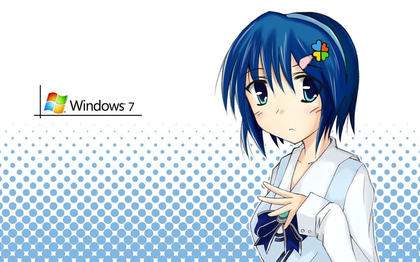 7 aqua_eyes blue_hair bow headband madobe_nanami microsoft os-tan short_hair windows