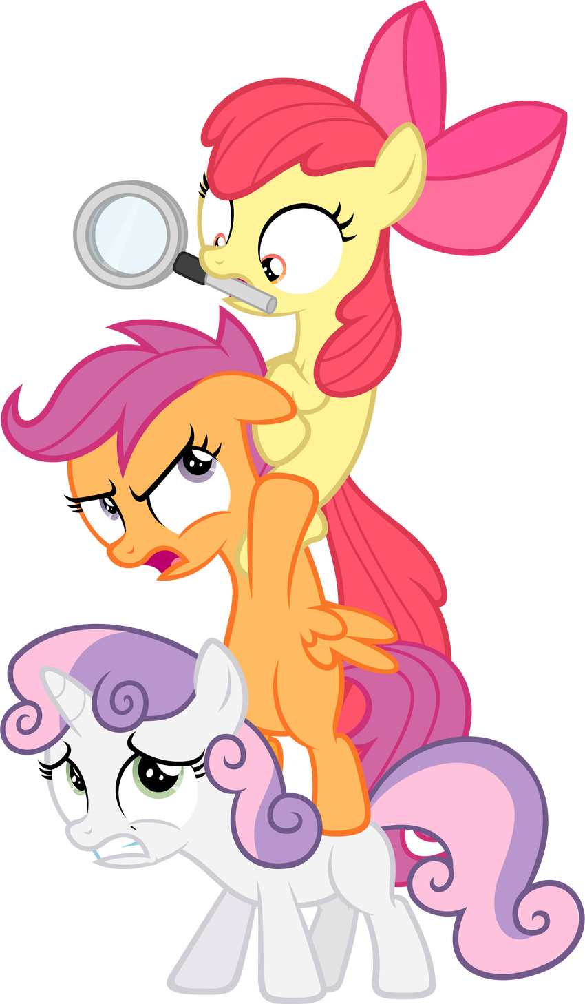 2015 absurd_res alpha_channel apple_bloom_(mlp) earth_pony equid equine feathered_wings feathers female feral friendship_is_magic group hasbro hi_res horn horse mammal my_little_pony mythological_creature mythological_equine mythology orange_body orange_feathers pegasus pony scootaloo_(mlp) simple_background sweetie_belle_(mlp) transparent_background unicorn wings zacatron94