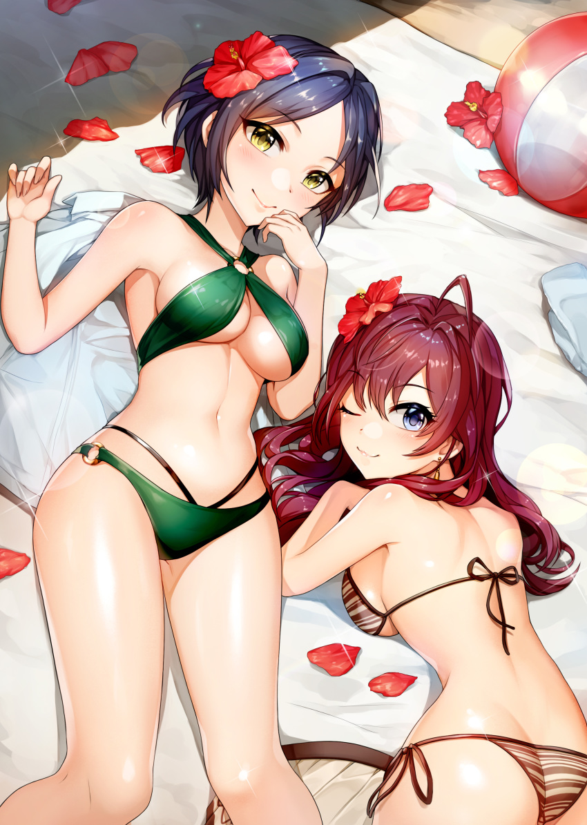 ass bikini hayami_kanade ichinose_shiki jai_(whany1998) swimsuits the_idolm@ster the_idolm@ster_cinderella_girls