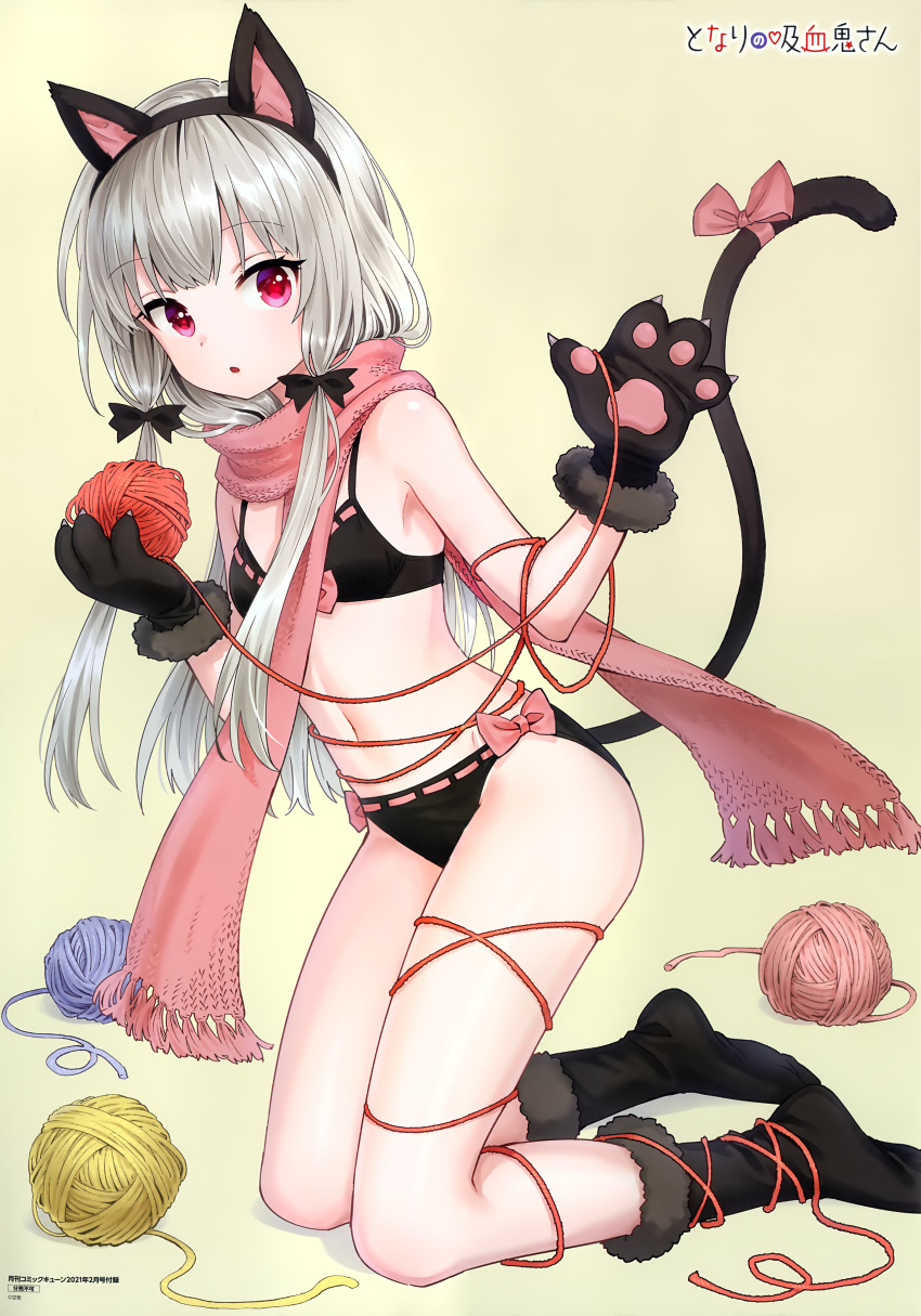 amatou111 animal_ears bra cleavage nekomimi pantsu sophie_twilight tail tonari_no_kyuuketsuki-san