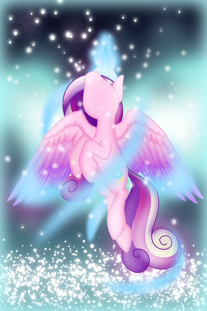 2015 2:3 absurd_res alicorn cutie_mark equid equine feathered_wings feathers female feral friendship_is_magic fur hair hasbro hi_res horn long_hair mammal multicolored_hair my_little_pony mythological_creature mythological_equine mythology pink_body pink_feathers pink_fur princess_cadance_(mlp) royalty solo sparkles theshadowstone wings