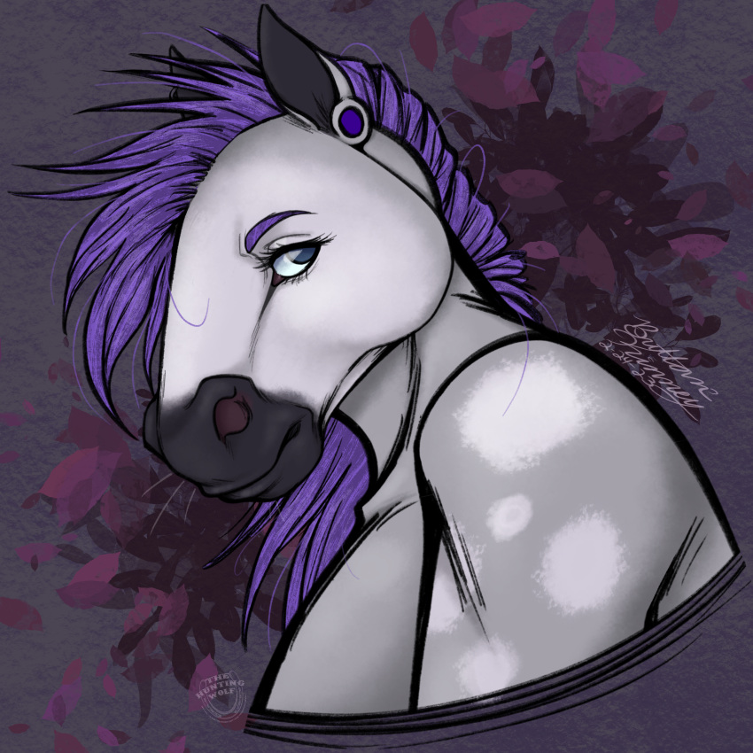 1:1 absurd_res alternative_fashion anthro brandy_(wildberrysnep) draft_horse equid equine female goth hi_res horse mammal mane pony shire solo tail thehuntingwolf