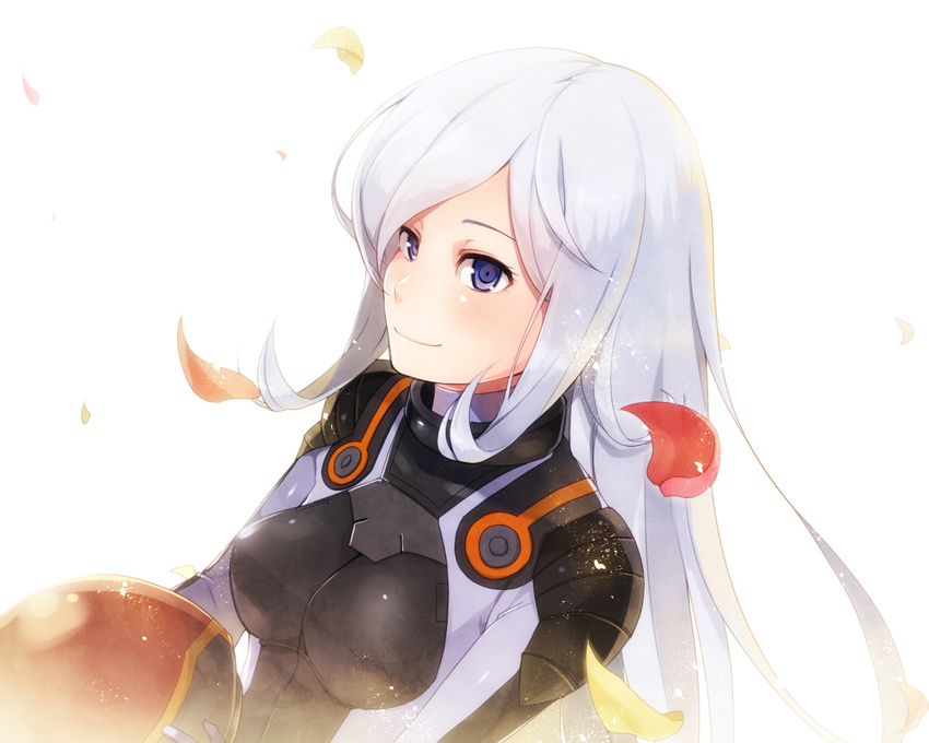 aila_jyrkiainen bodysuit commentary_request female gundam gundam_build_fighters helmet kazune_rain long_hair purple_eyes smile white_hair