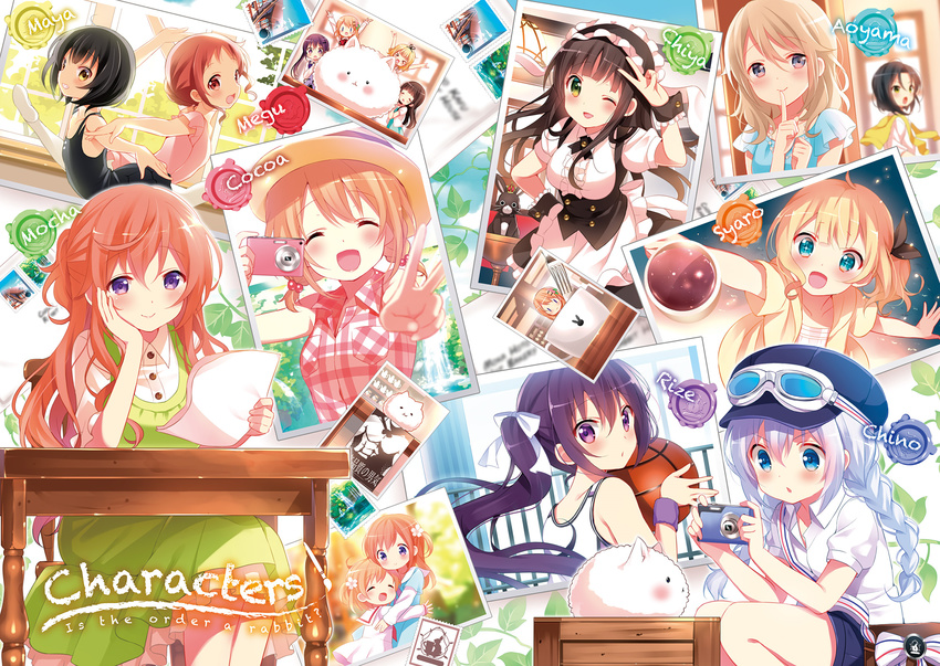 >_< +_+ 6+girls :/ :d :o ;d ^_^ aged_down alternate_costume alternate_hairstyle angora_rabbit anko_(gochiusa) aoyama_blue_mountain arm_up arms_up ball ballerina ballet basketball basketball_(object) basketball_uniform black_hair black_ribbon blonde_hair blue_dress blue_eyes blue_hair blue_shirt blurry blush bow bowtie braid breasts brown_eyes brown_hair cabbie_hat camera character_name chestnut_mouth clenched_hand closed_eyes collarbone collared_shirt copyright_name crate crown cup depth_of_field dress english_text everyone eyebrows finger_to_mouth fleur_de_lapin_uniform flower fork gochuumon_wa_usagi_desu_ka? goggles goggles_on_head green_eyes grin hair_between_eyes hair_bobbles hair_flower hair_ornament hair_ribbon hair_up hairclip half_updo hand_on_own_cheek hand_on_own_face hand_on_own_hip hat head_rest hiding highres holding holding_camera holding_paper hoto_cocoa hoto_mocha indoors jouga_maya kafuu_chino kirima_syaro koi_(koisan) leaning_forward letter long_hair long_sleeves looking_at_viewer mate_rin medium_breasts mini_crown mug multiple_girls natsu_megumi official_art one_eye_closed one_side_up open_mouth outstretched_arm outstretched_arms paper photo_(object) plaid plaid_shirt plant postage_stamp purple_bow purple_bowtie purple_eyes purple_hair rabbit rabbit_house_uniform railing red_bow red_bowtie ribbon sailor_dress shirt short_hair short_sleeves siblings side_ponytail sisters sitting sleeveless sleeveless_shirt smile sportswear squatting striped striped_bow sun_hat sweatband tedeza_rize tippy_(gochiusa) twin_braids ujimatsu_chiya uniform v v-shaped_eyebrows very_long_hair vines waitress water waterfall wax_seal white_dress white_ribbon white_shirt window wing_collar wrist_cuffs yellow_eyes |_|